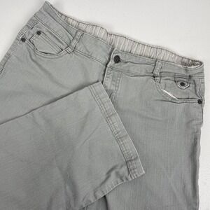 Prana Jeans Women's Size 12 Gray Breathe Jeans Straight Leg‎ Capri Grunge Skate